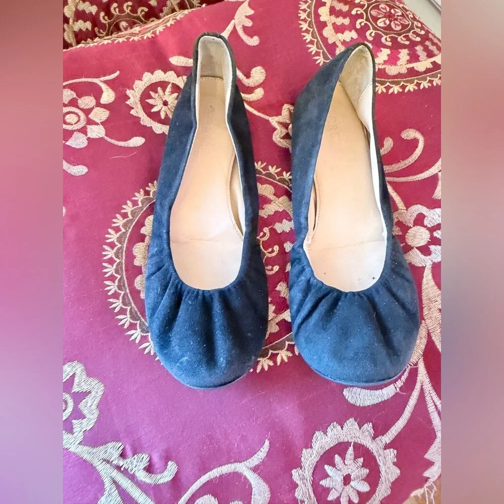 J. Crew Black Suede Ballet Flats
